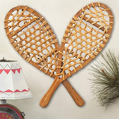 Black Forest Décor - Small Snowshoes Hanging Wall Décor - Vintage Woven Ski and Lodge Décor - 17.25" x 6.25" x 1.25" | Amazon (US)