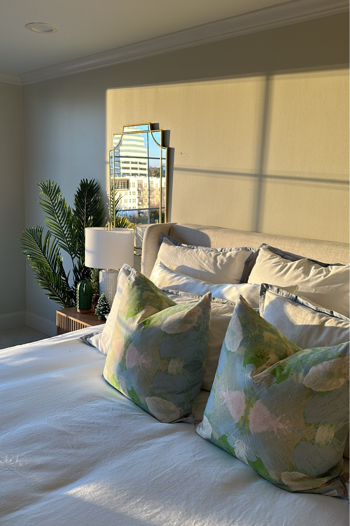 bedding deets!! i get SO many questions about my bedding & im absolutely in love with the quality & color! 🩵💚

#LTKU #LTKhome #LTKCyberWeek