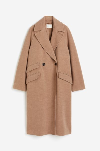 Double-breasted coat - Dark beige - Ladies | H&M GB | H&M (UK, MY, IN, SG, PH, TW, HK)