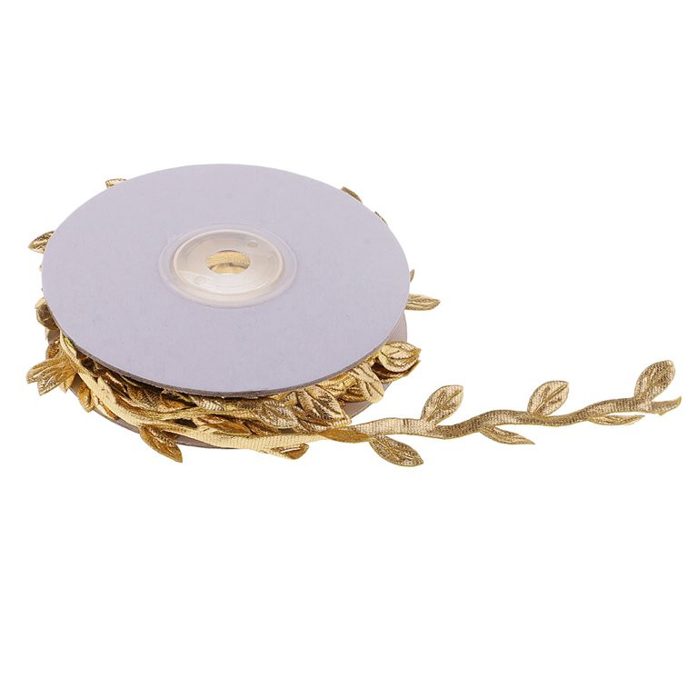 10m Fabric Leaf Ribbon for Sewing Craft Party Wedding Decoration 20mm Gold - Walmart.com | Walmart (US)