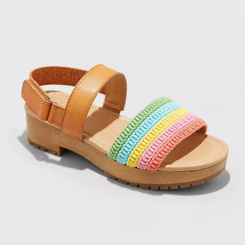 Girls' Ariana Rainbow Pattern Wedge Sandals - Cat & Jack™ | Target