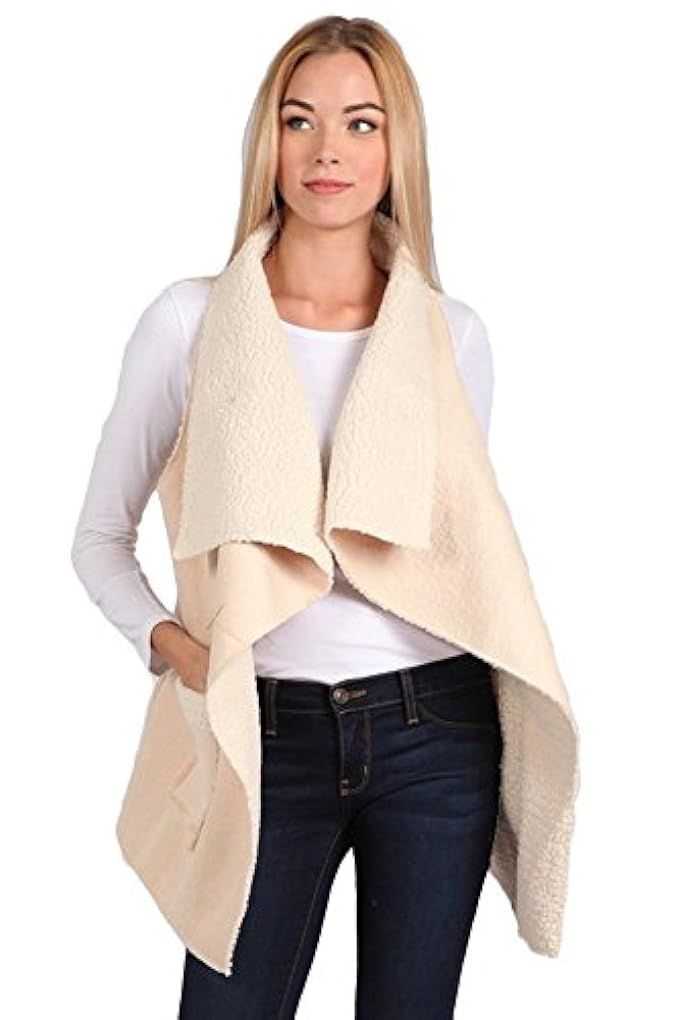 Aris Ultra Soft Cozy Chic Shearling Sherpa Faux Suede Vest Jacket Bundle: Top & Storage Bag | Amazon (US)