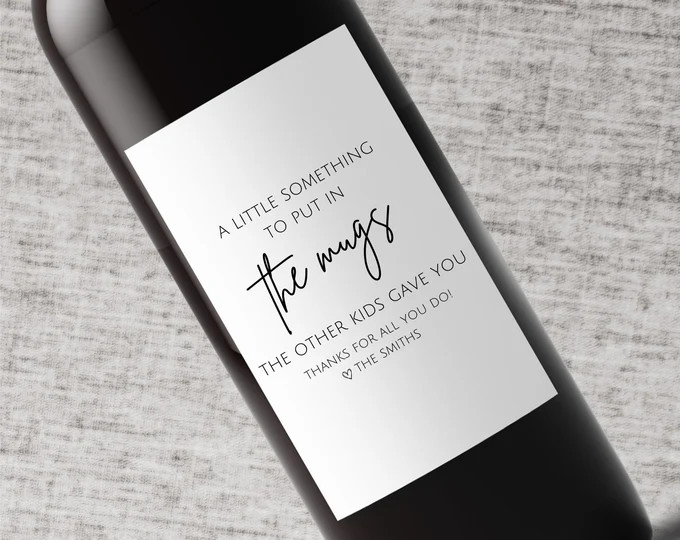 Funny Teacher Appreciation Gift | Custom Wine Label Teacher | Gift From Class | Last Day of Schoo... | Etsy (US)