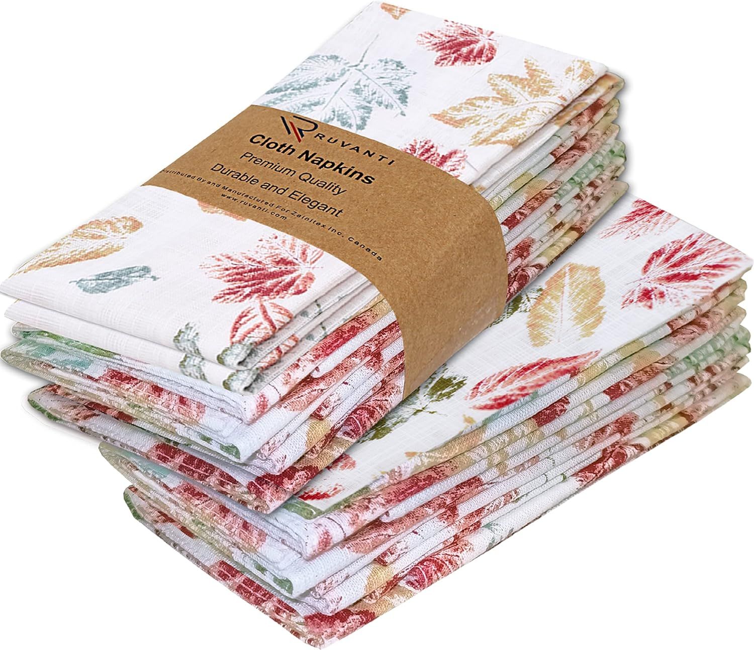 Ruvanti Cloth Napkins Set of 12 Cotton 100%, 20x20 Inches Napkins Cloth Washable, Soft, Absorbent... | Amazon (US)