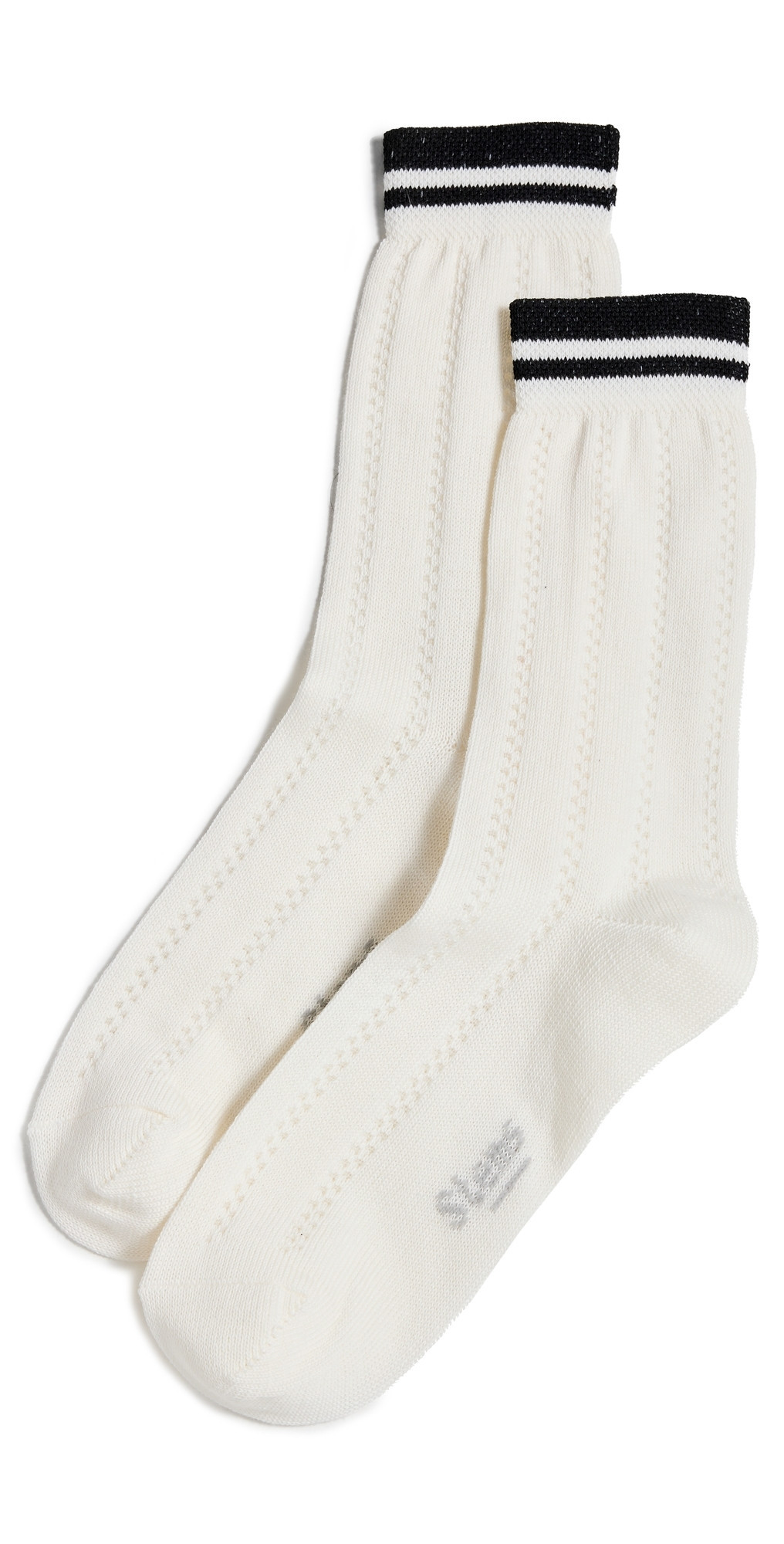 Stems Lattice Knit Crew Socks Ivory One Size | Shopbop