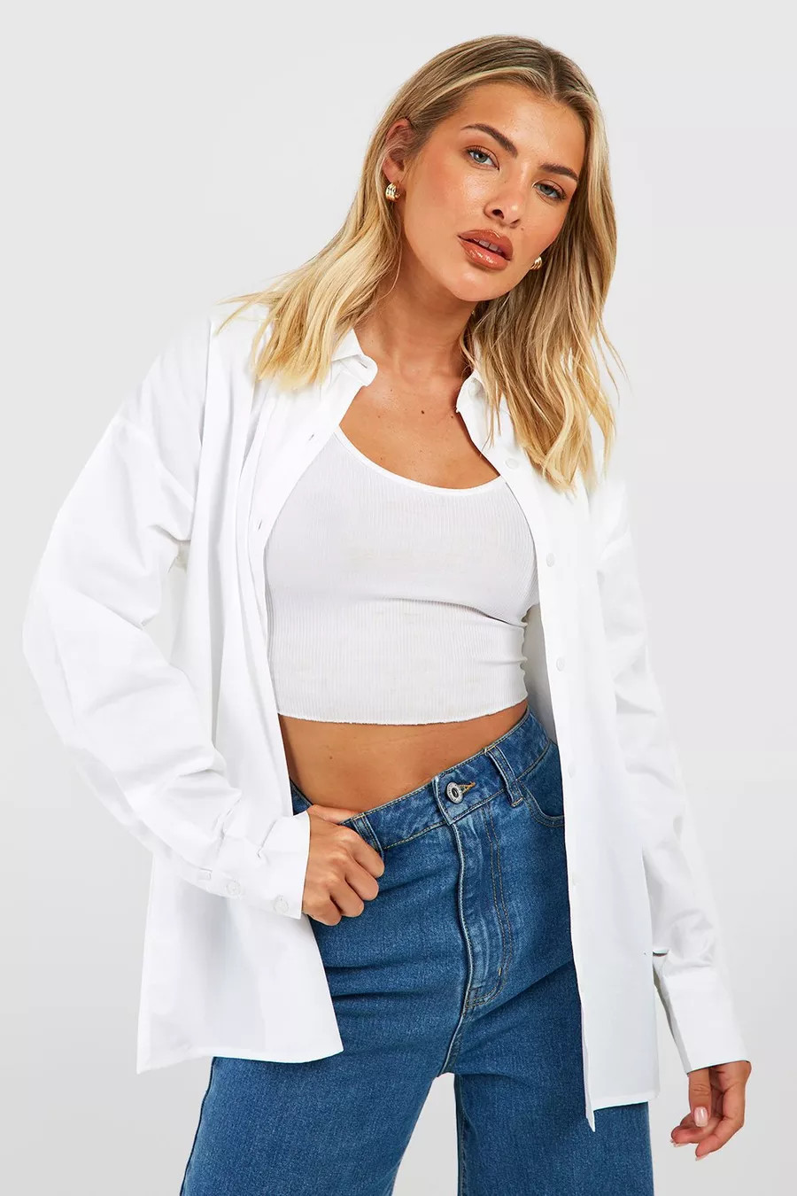 Oversized Split Back Shirt | Boohoo AU