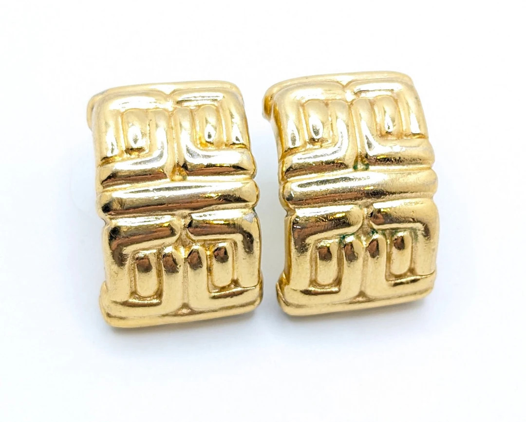 Rare Vintage Givenchy 1990's 90s Chunky 4G Signed Hoop Earrings Present Gift for Her Luxury High ... | Etsy (US)