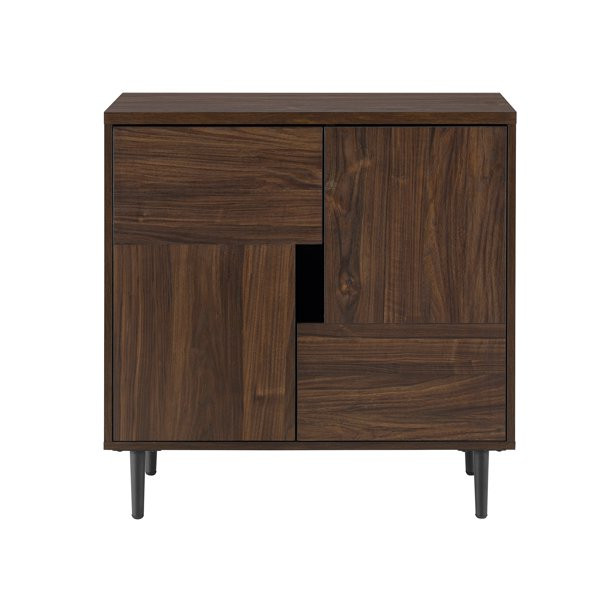 Gap Home Modern Color Block Two Door Accent Cabinet, Dark Walnut and Black - Walmart.com | Walmart (US)