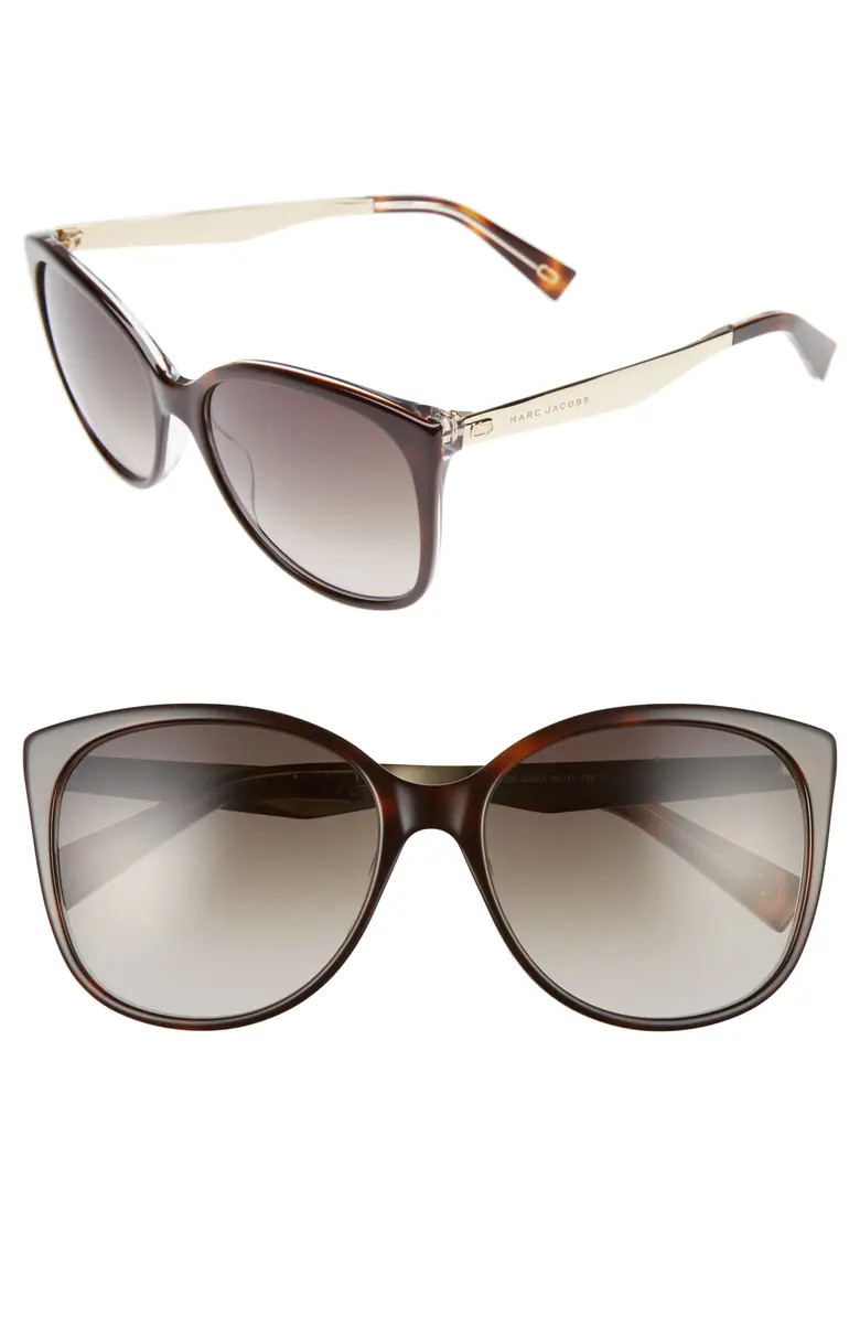 MARC JACOBS 56mm Gradient Lens Butterfly Sunglasses | Nordstrom