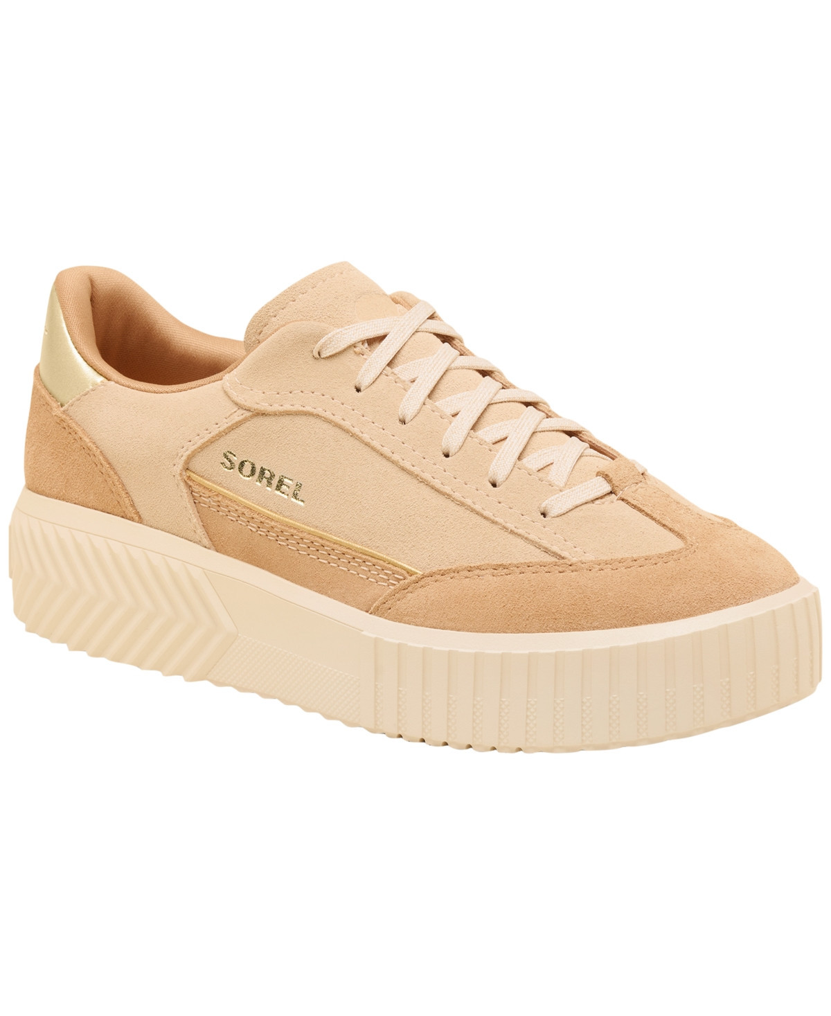 Sorel Women's Ona Ave T-Toe Lace-Up Sneakers - Ceramic/Tawny Buff | Macy's