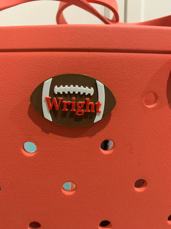 3D Printed - Football - Bogg Bag Charm - Personalize - Player Name - Number | Etsy (US)