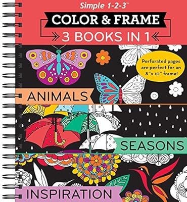 Color & Frame Coloring Book - 3 in 1 - Animals, Seasons & Inspiration | Amazon (US)