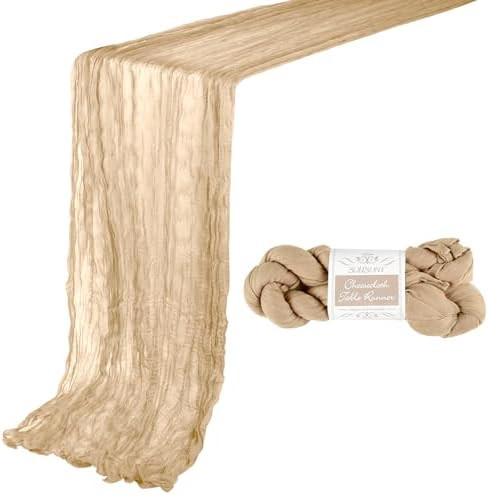 Table Runner 10ft Nude, BGHEOUYV Cheesecloth Table Runner 35x120 inch, Christmas Table Runner Gau... | Amazon (US)