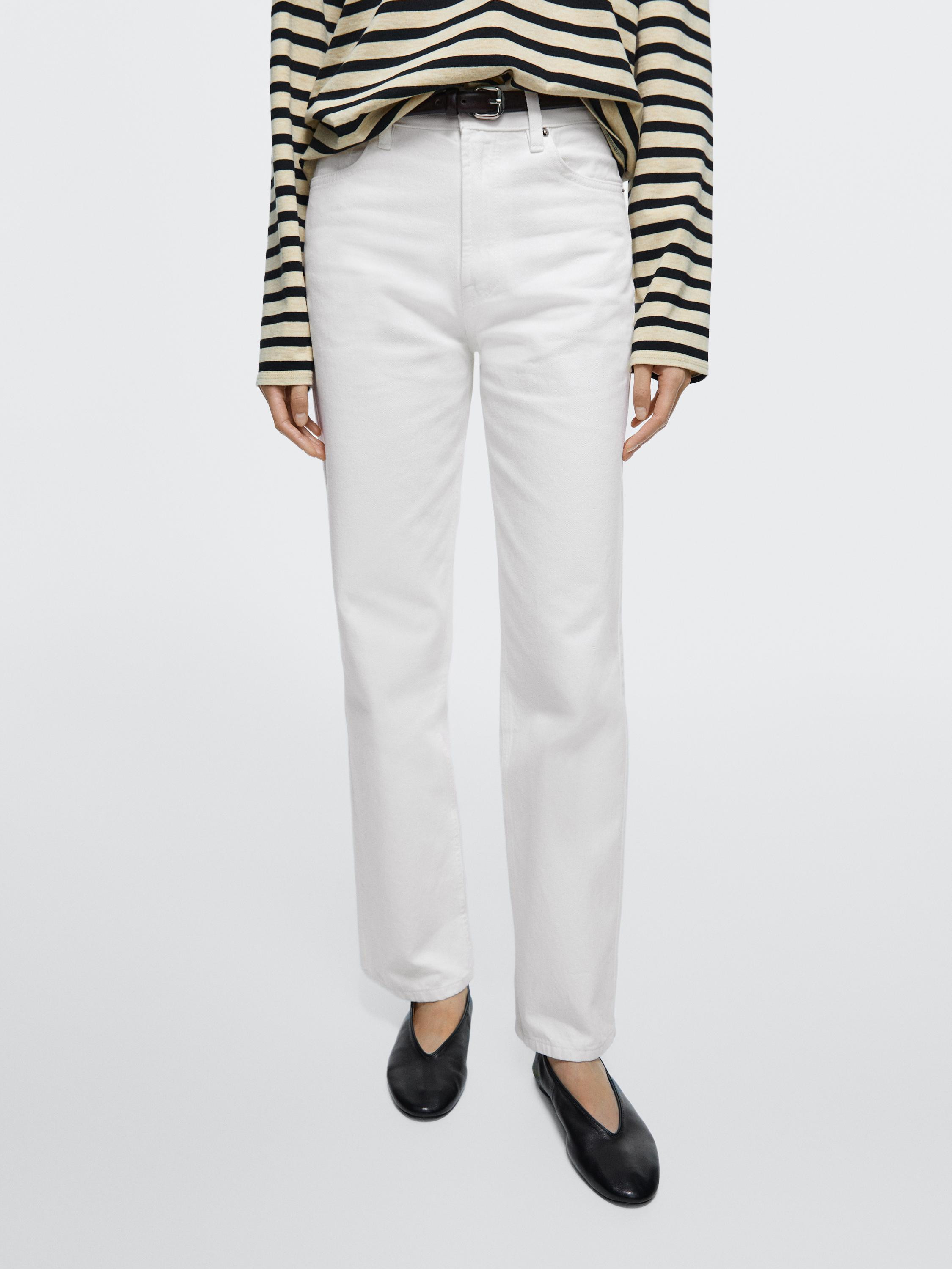 Straight-leg high-waist jeans \u00b7 Off White, Light Blue, Light Blue, Medium Blue, Charcoal \u0... | Massimo Dutti US