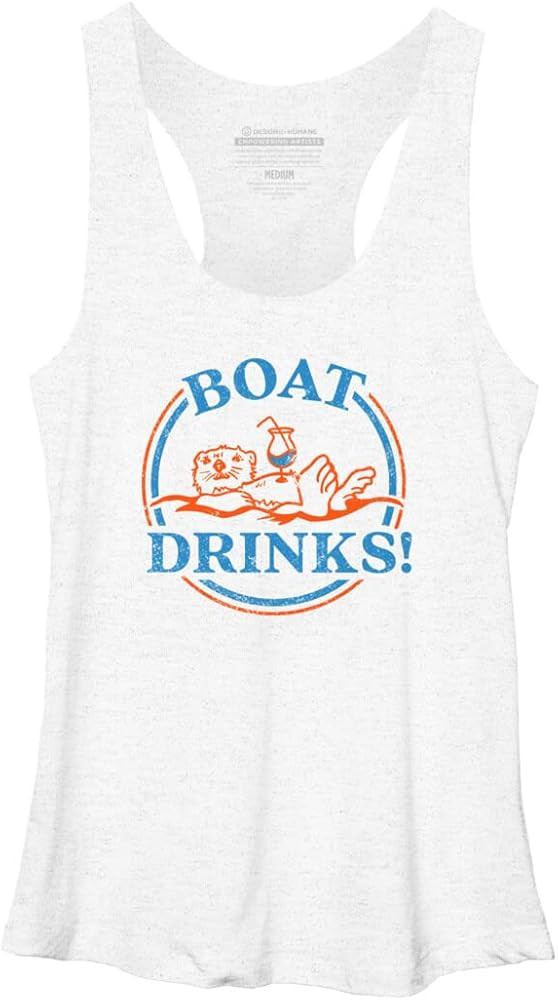 Design By Humans Women's Boat Drinks! Cute & Funny Otter Enjoying A Cocktail by TheWhiskeyGinger ... | Amazon (US)