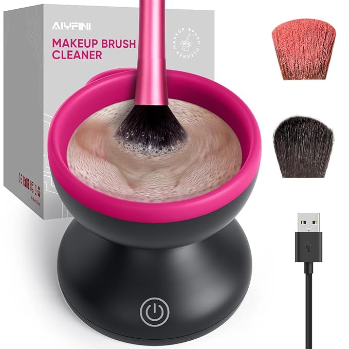 Electric Makeup Brush Cleaner Machine - Alyfini Portable Automatic USB Cosmetic Brushes Cleaner C... | Amazon (US)