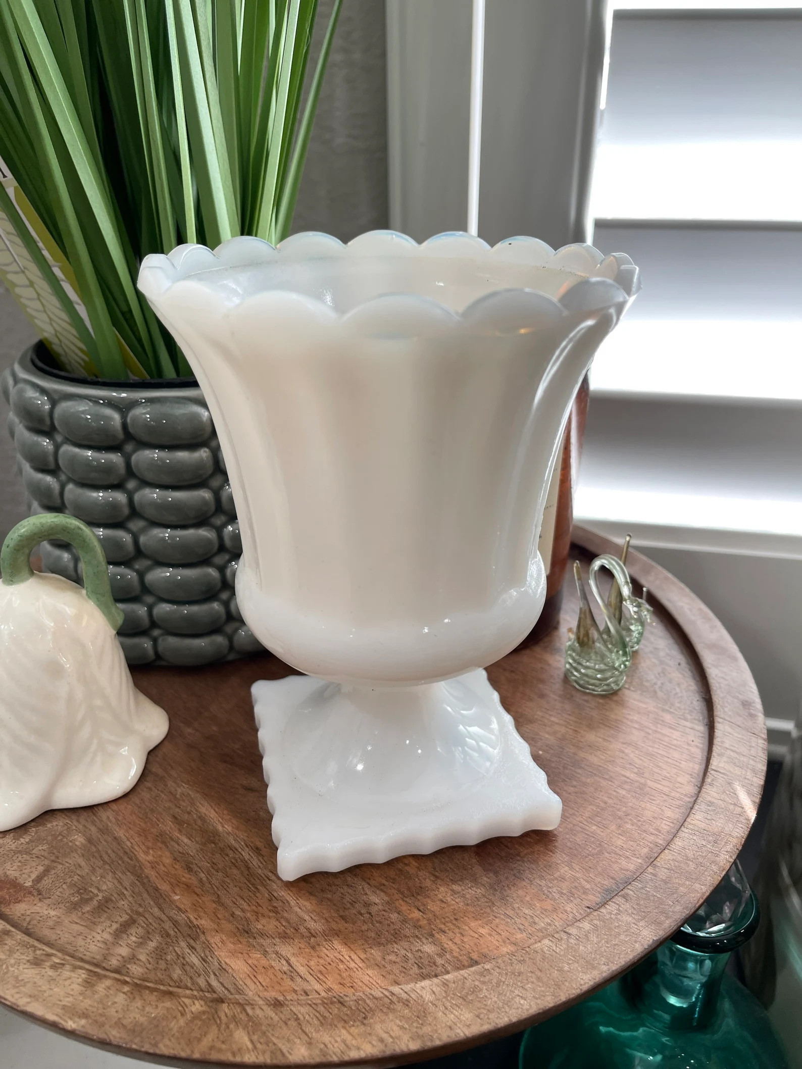 Grecian Milk Glass planter | Etsy (US)