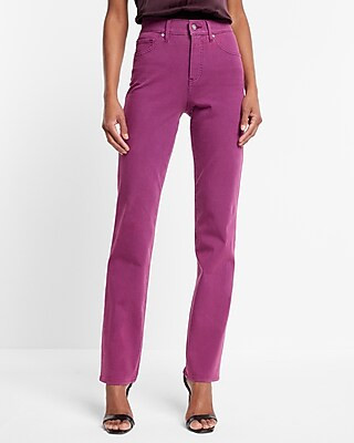 High Waisted Fuchsia Supersoft Modern Straight Jeans | Express