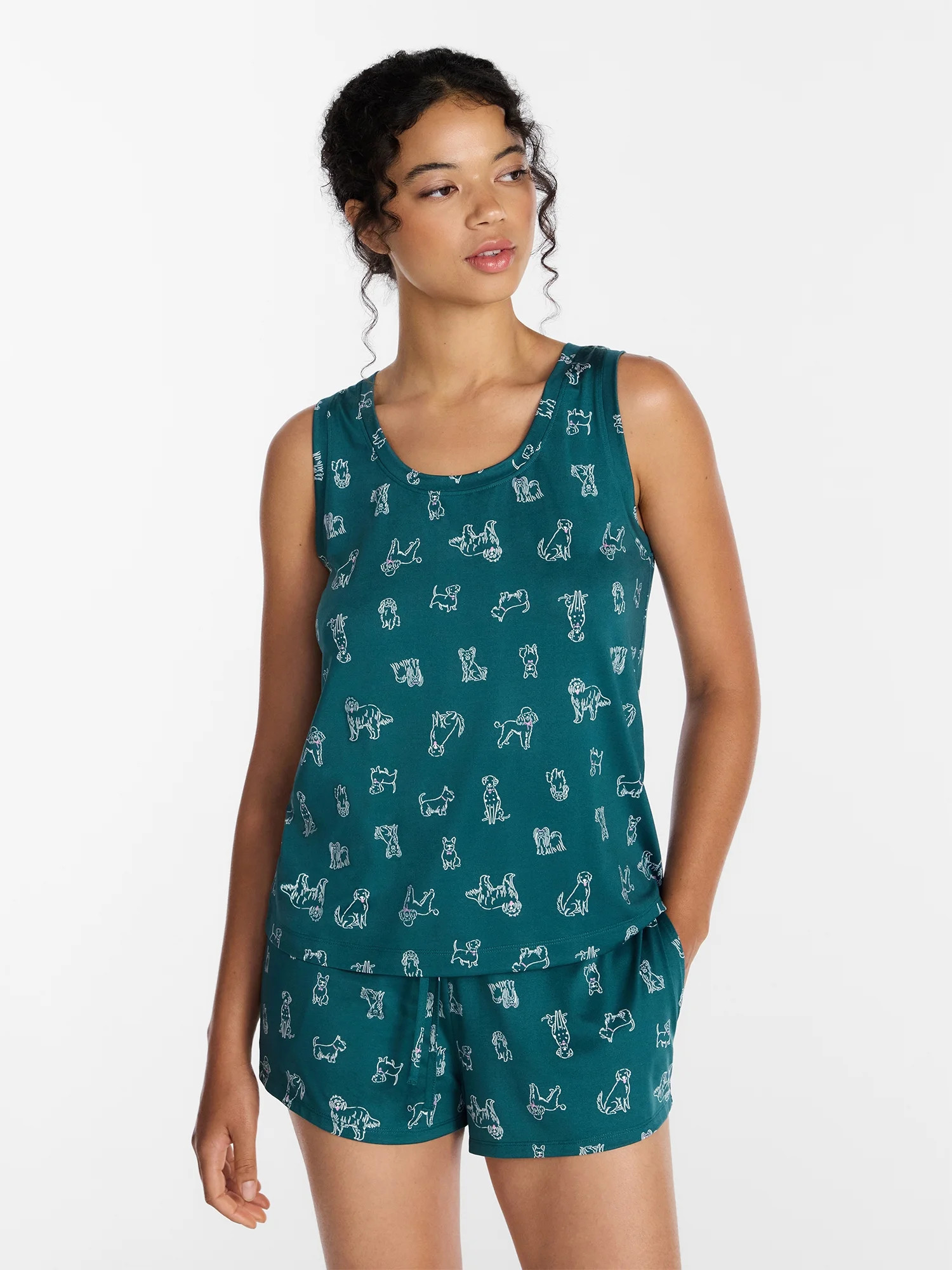Joyspun Women’s Tank and Shorts Pajama Set, Sizes XS to 3X | Walmart (US)