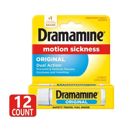 Dramamine Original Formula Motion Sickness Relief Tablets for Nausea, Dizziness & Vomiting - 12ct | Target