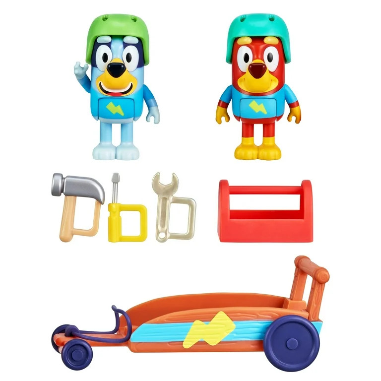 Bluey, Rusty & Bluey's Go-Kart Vehicle and Figures Pack, 2.5-3 inch Figures and Accessories, Pres... | Walmart (US)