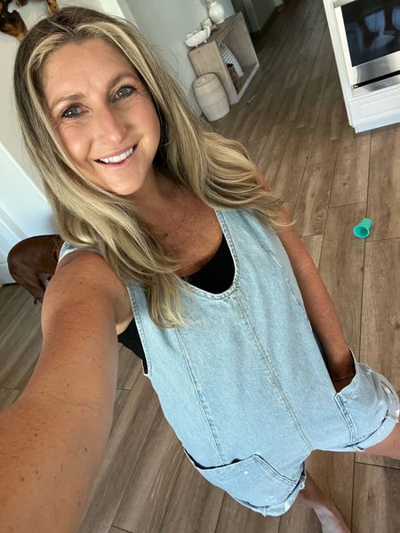 Spring overall outfit 

Free people shortalls run true to size. 
Crop runs true to size. Good for busty girls 

#LTKfindsunder100 #LTKmidsize #LTKSeasonal