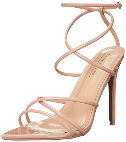 Cape Robbin Ada Strappy Pointy Open Toe Ankle Strap Stiletto Heel Sandals Beige (Nude, 7.5) | Amazon (US)