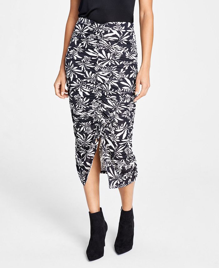 INC International Concepts Ruched Midi Skirt, Created for Macy's & Reviews - Skirts - Women - Mac... | Macys (US)