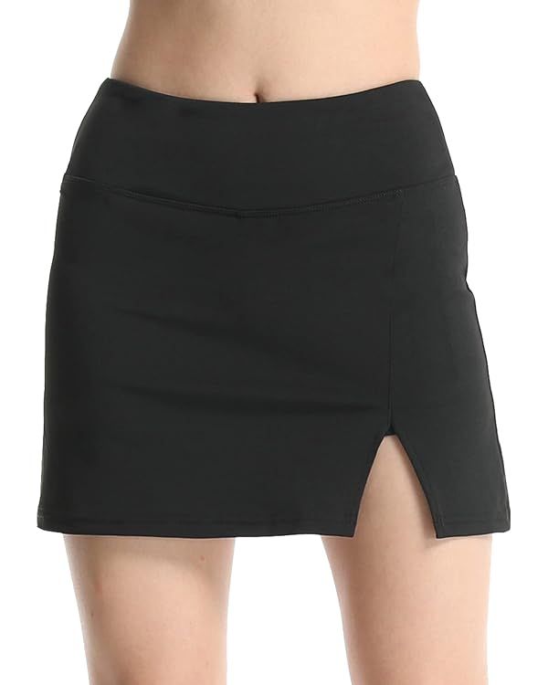 WKLOUYHE Tennis Skirts for Women Golf Athletic Skirts Mini Workout Running Shorts with Pockets | Amazon (US)