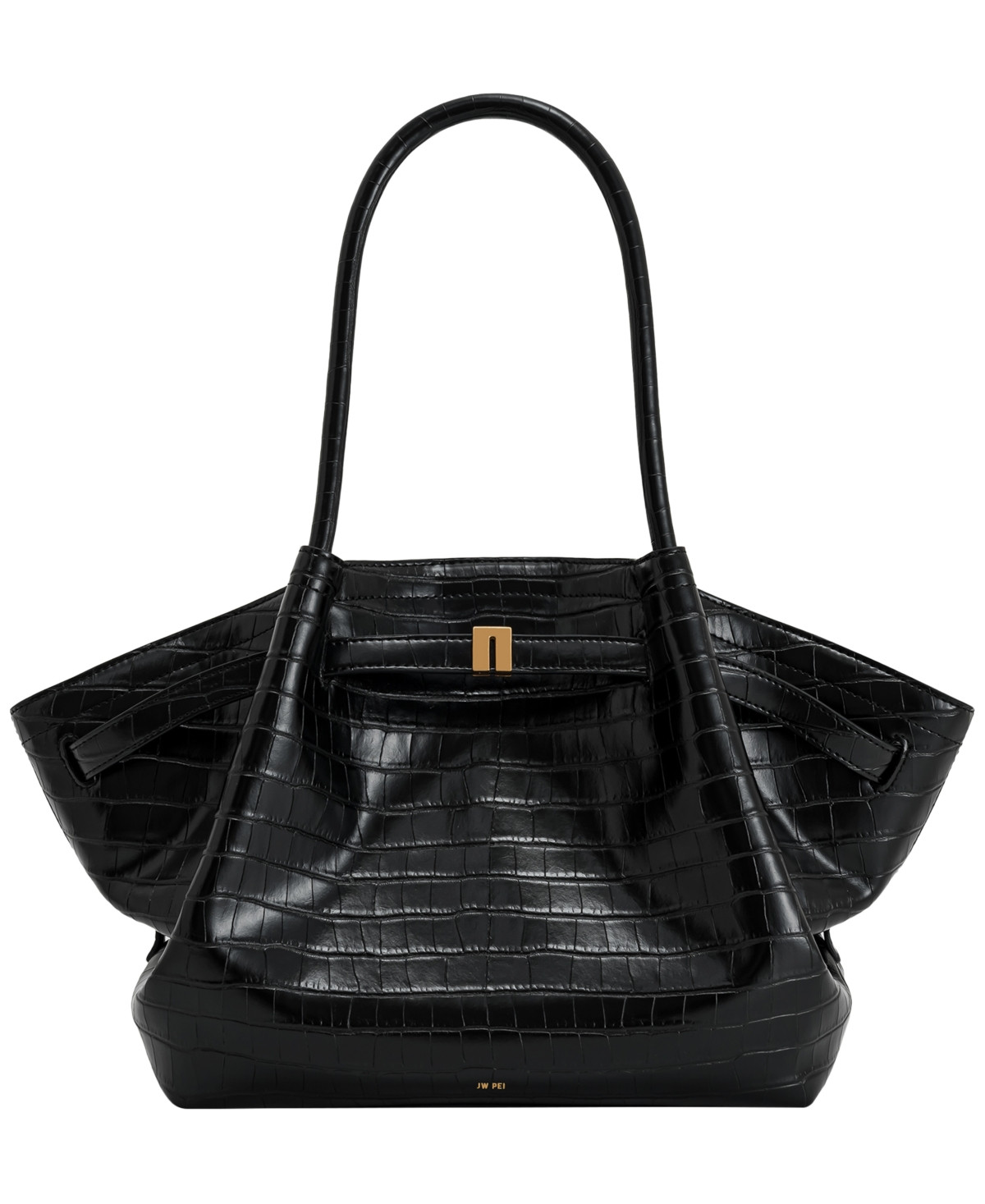 Jw Pei Hana Medium Suede Tote Bag - Black Croc | Macy's