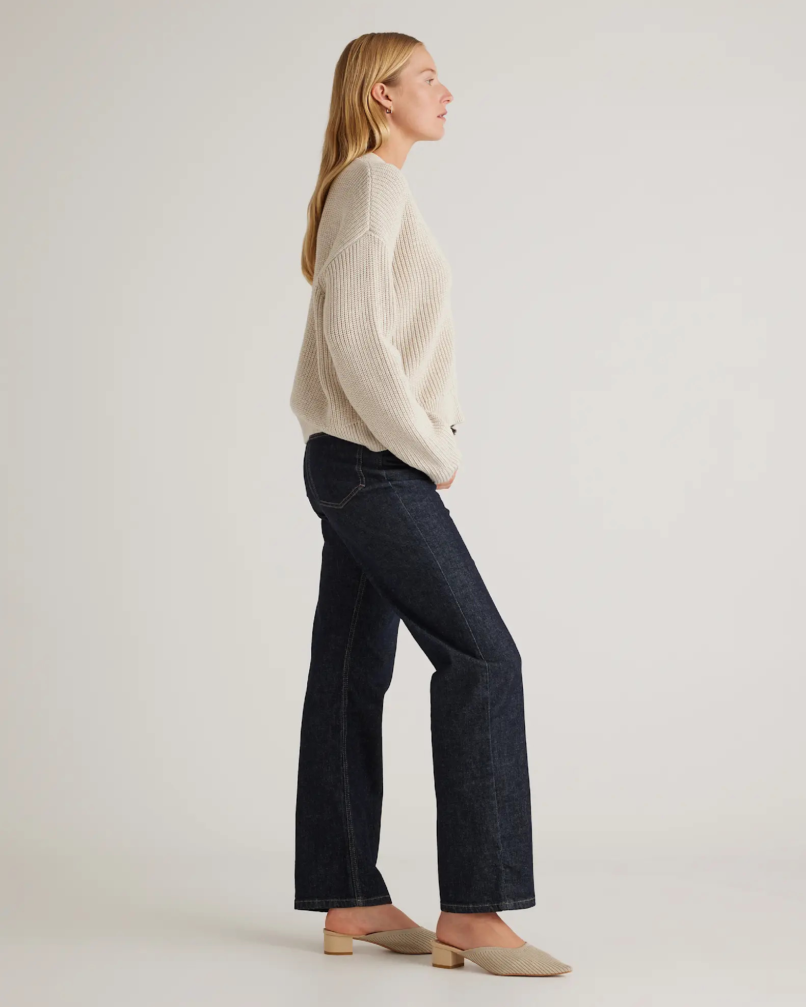 100% Organic Cotton Fisherman Boxy Cropped Cardigan | Quince