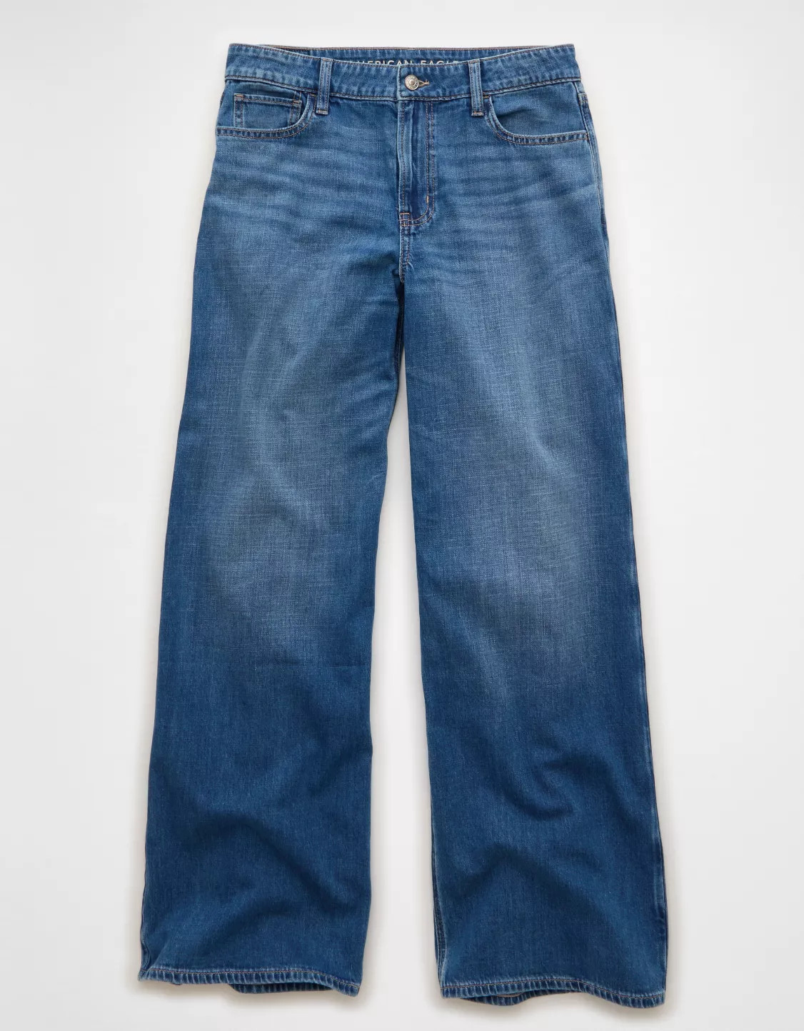 AE Dreamy Drape Stretch Super High-Waisted Baggy Wide-Leg Jean | American Eagle Outfitters (US & CA)