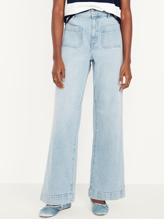 Extra High-Waisted Mariner Wide-Leg Jeans | Old Navy (CA)