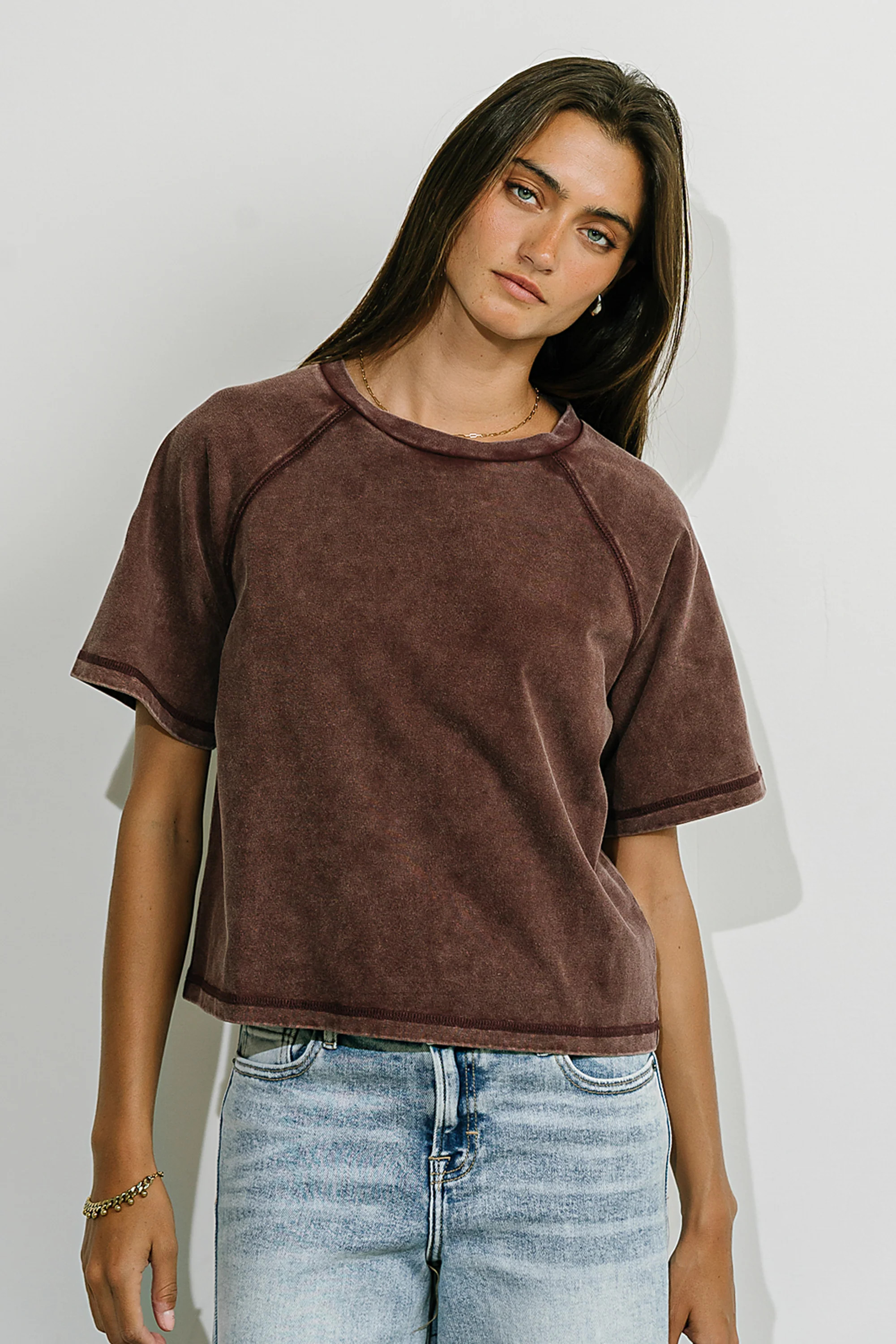 Sophie Raglan Top in Burgundy | Böhme US
