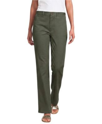 Lands' End Women's Knockabout Chino High Rise Straight Leg Pants - Black | Macy's