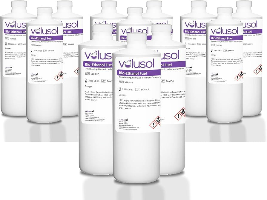 Fireplace Fuel, Ventless, Bio-Ethanol, Clean Burning/Eco-Friendly (500 mL/ 16oz.) - (Pack of 12) | Amazon (US)