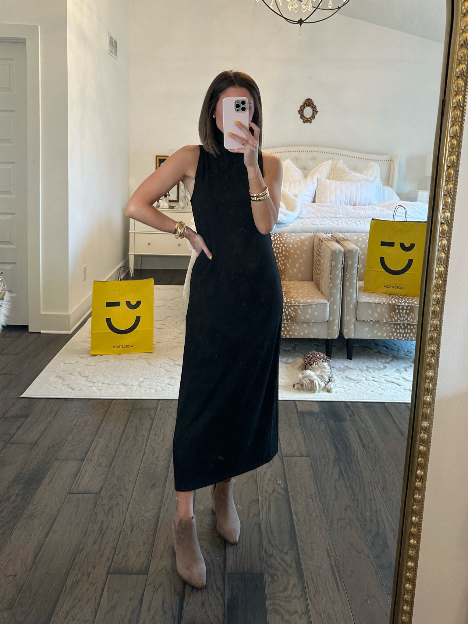 vince midi dress (tts, xs)
steve madden notch bootie (tts)

#LTKxNSale #LTKstyletip