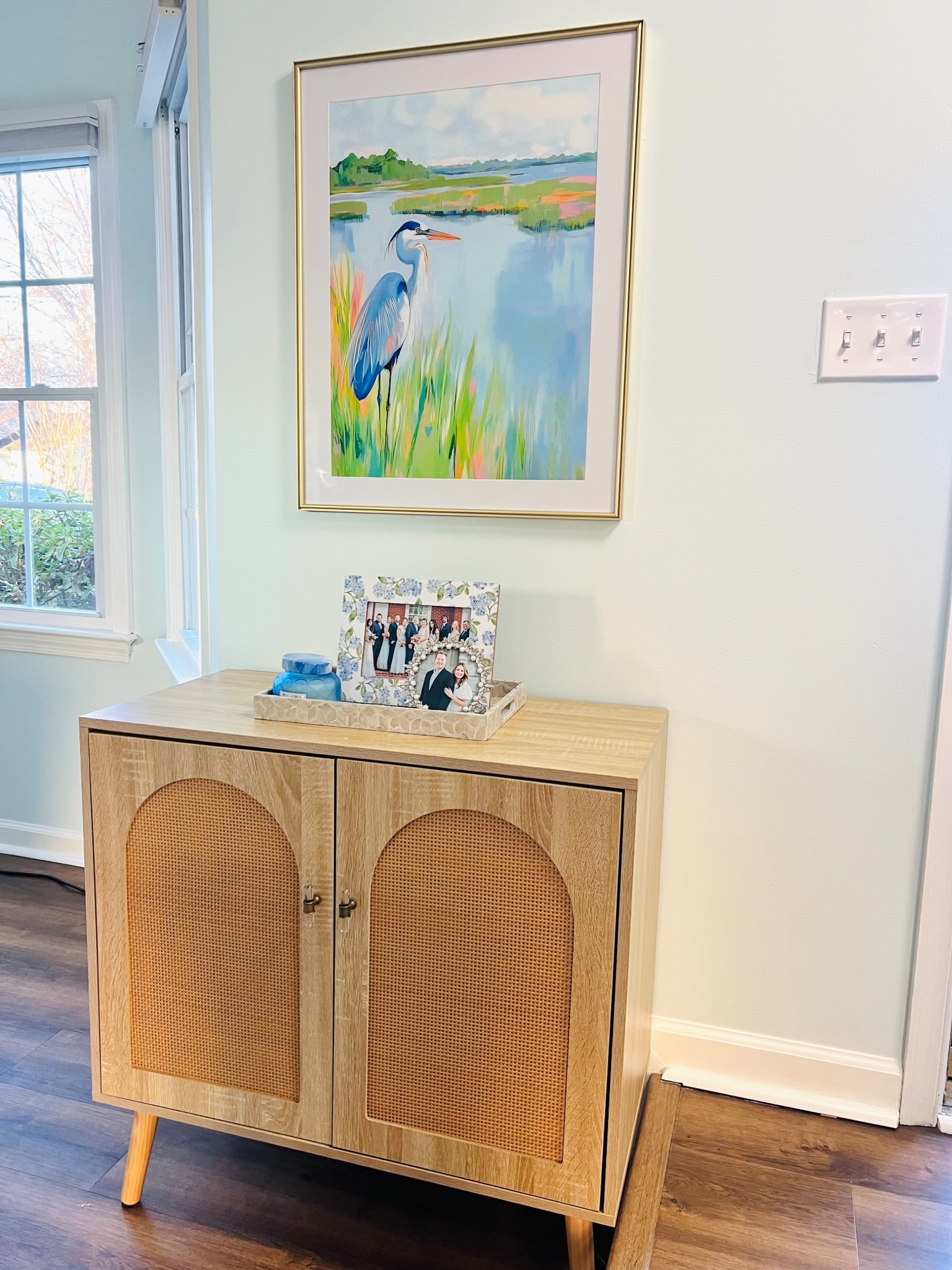 Latest finished area of our home! Coastal Decor // Rattan Furniture // Coastal Art 

#LTKHome