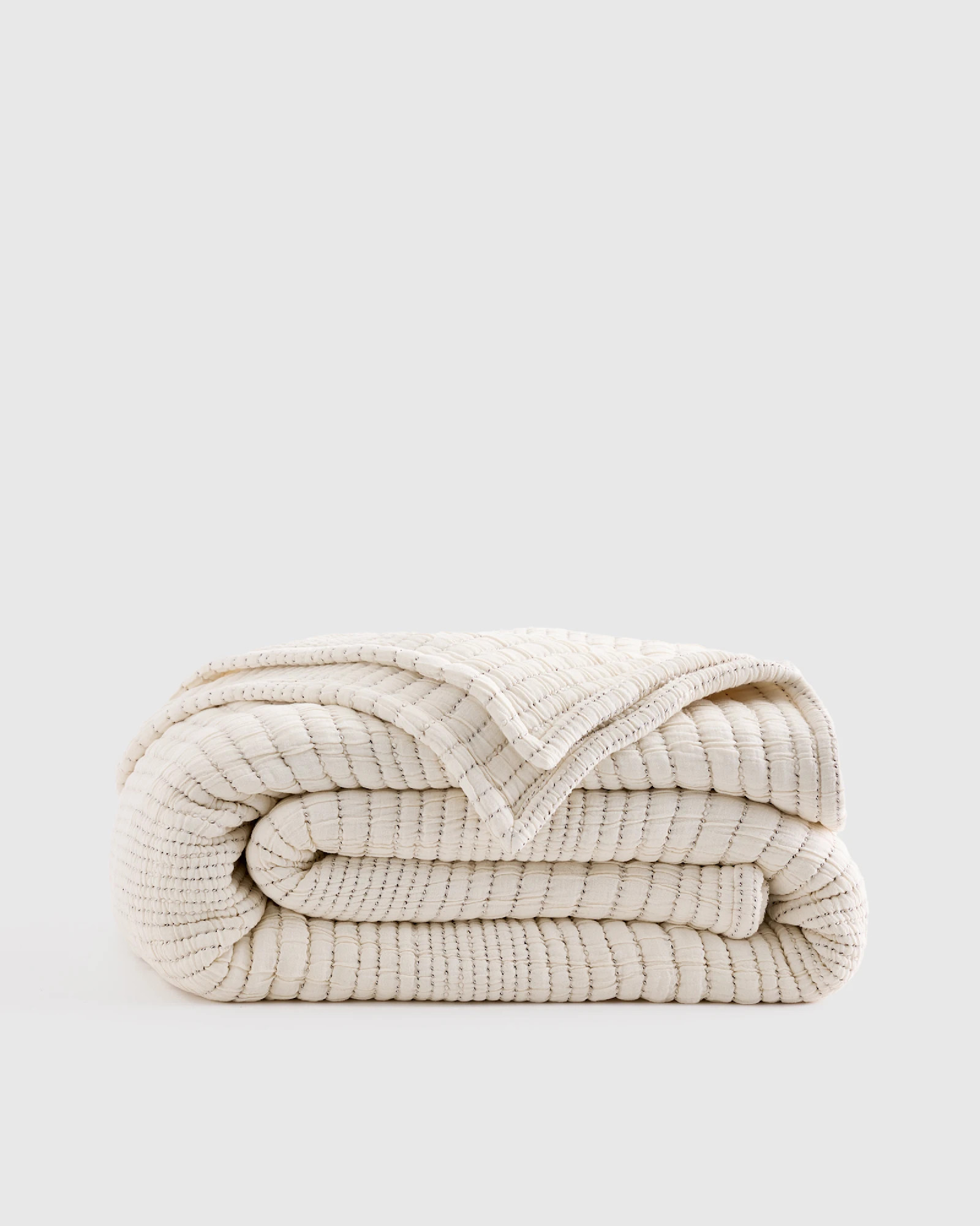 Organic Cotton Channel Stitch Coverlet in Undyed | Quince