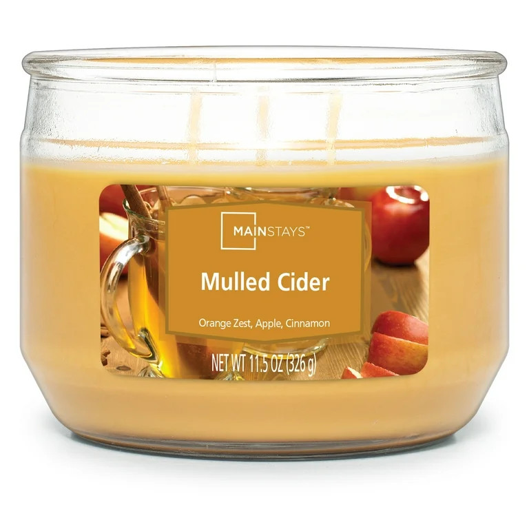 Mainstays Mulled Cider Scented 3 Wick Candle, 11.5 oz. - Walmart.com | Walmart (US)
