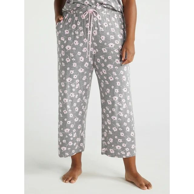 Joyspun Women's Knit Cropped Sleep Pants, Sizes S to 3X | Walmart (US)