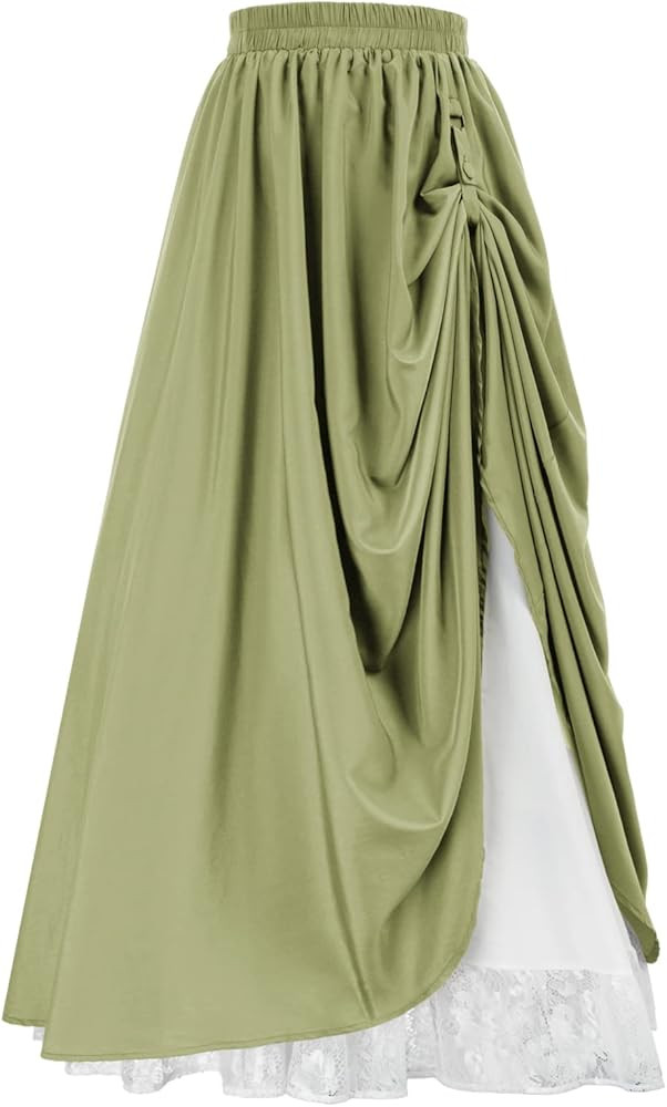 Scarlet Darkness Maxi Long Skirt for Women Double Layered Renaissance Skirts | Amazon (US)