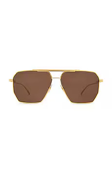 Bottega Veneta Aviator Sunglasses in Gold from Revolve.com | Revolve Clothing (Global)