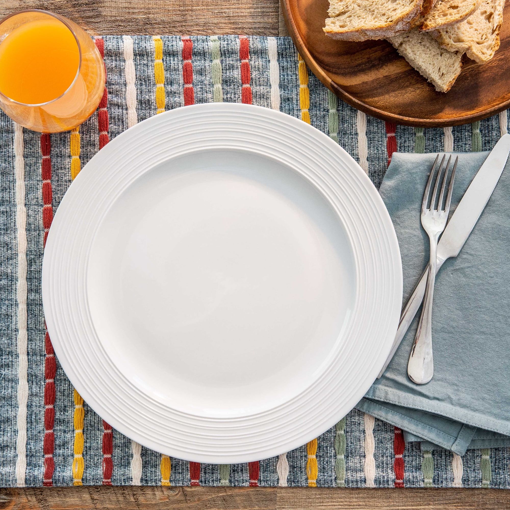 Better Homes & Gardens Anniston White Porcelain Round Dinner Plate | Walmart (US)