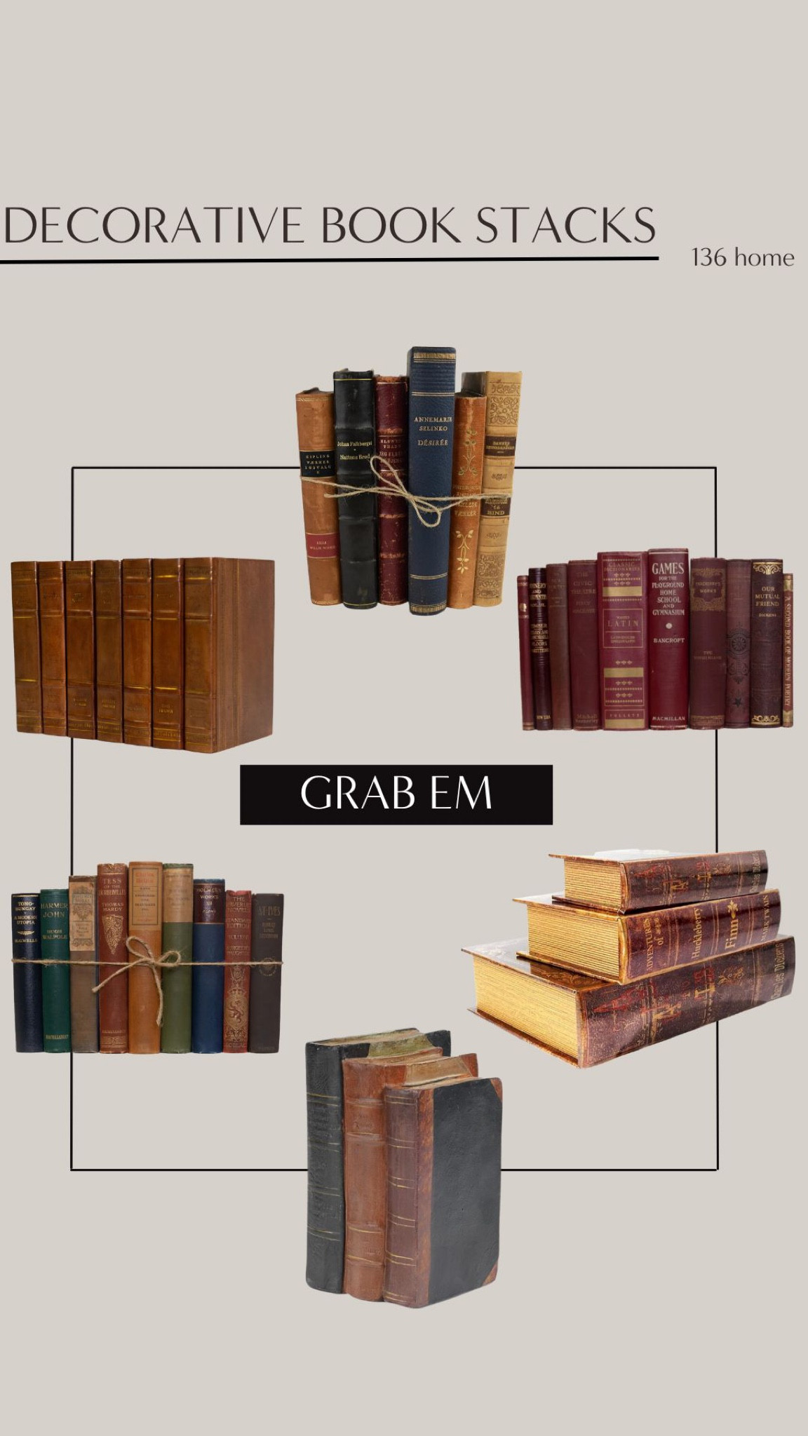 Decorative Book Stacks #bookstack #bookdecor #homedecor #homeaccents #vintagestyle

#LTKstyletip #LTKfindsunder100 #LTKhome