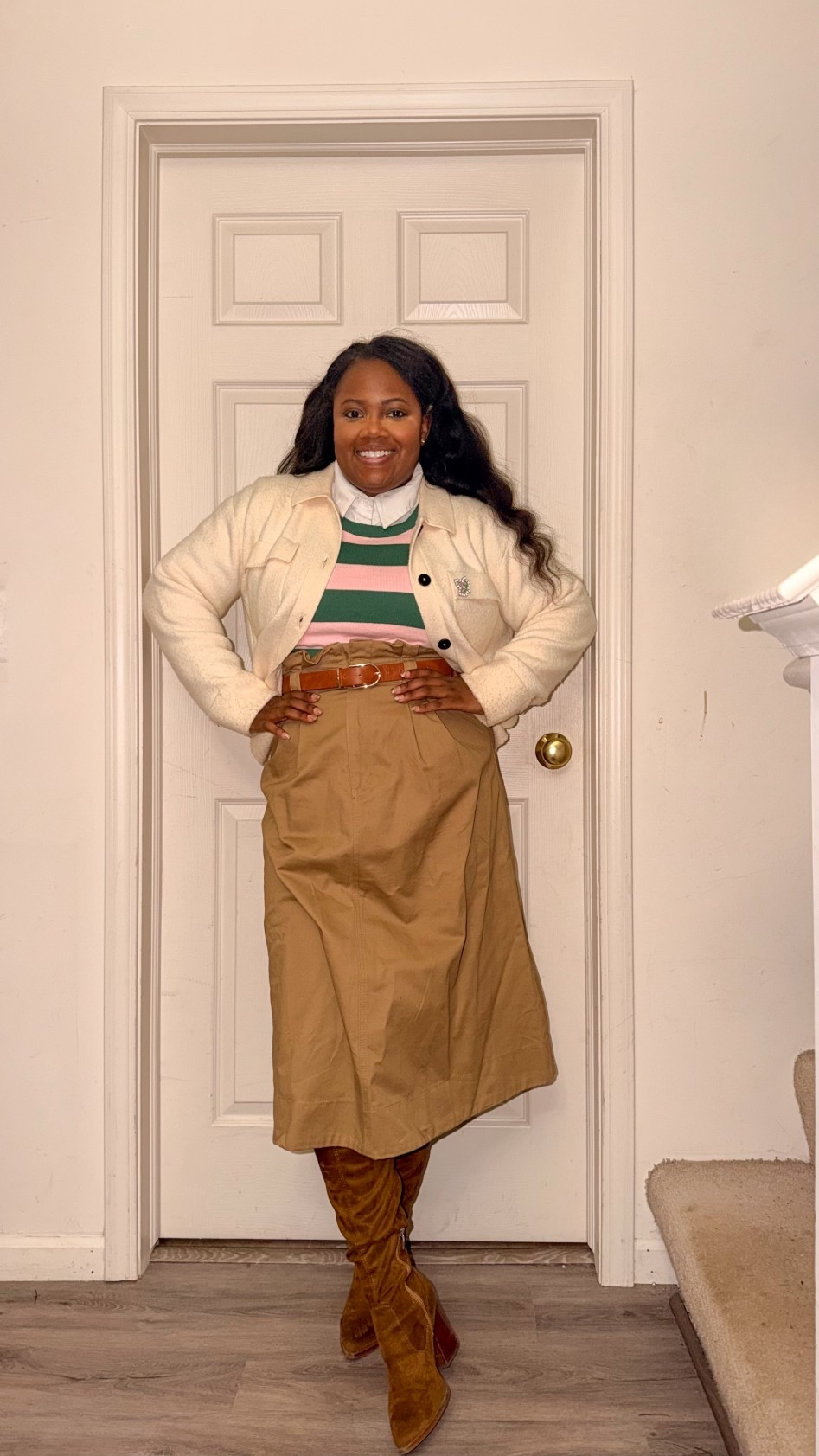 21 years of sisterhood, service, and style 💕💚”
Today marks my 21st AKAVersary — and I had to honor it with a look inspired by my beloved Alpha Kappa Alpha Sorority, Inc. From the pink and green stripes to my AKA brooch, today’s outfit is a subtle tribute to 21 years of elegance, excellence, and empowerment.

#AKAVersary #AKA1908 #PrettyGirls #AlphaKappaAlpha #StyleWithPurpose #SimpliLuxeLifestyle

#LTKOver40 #LTKootd #LTKFindsUnder100
