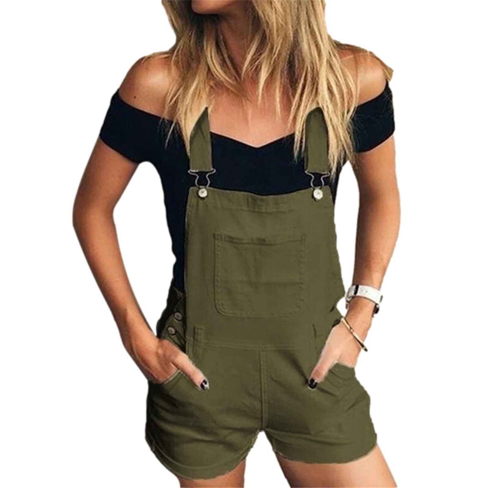 Womens Summer Short Overalls Linen Shorts Bib Jumpsuits Suspender Casual Rompers Baggy Harem Wide... | Walmart (US)