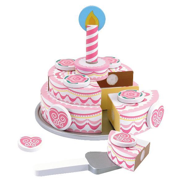 Melissa & Doug Triple-Layer Party Cake Wooden Play Food Set | Target