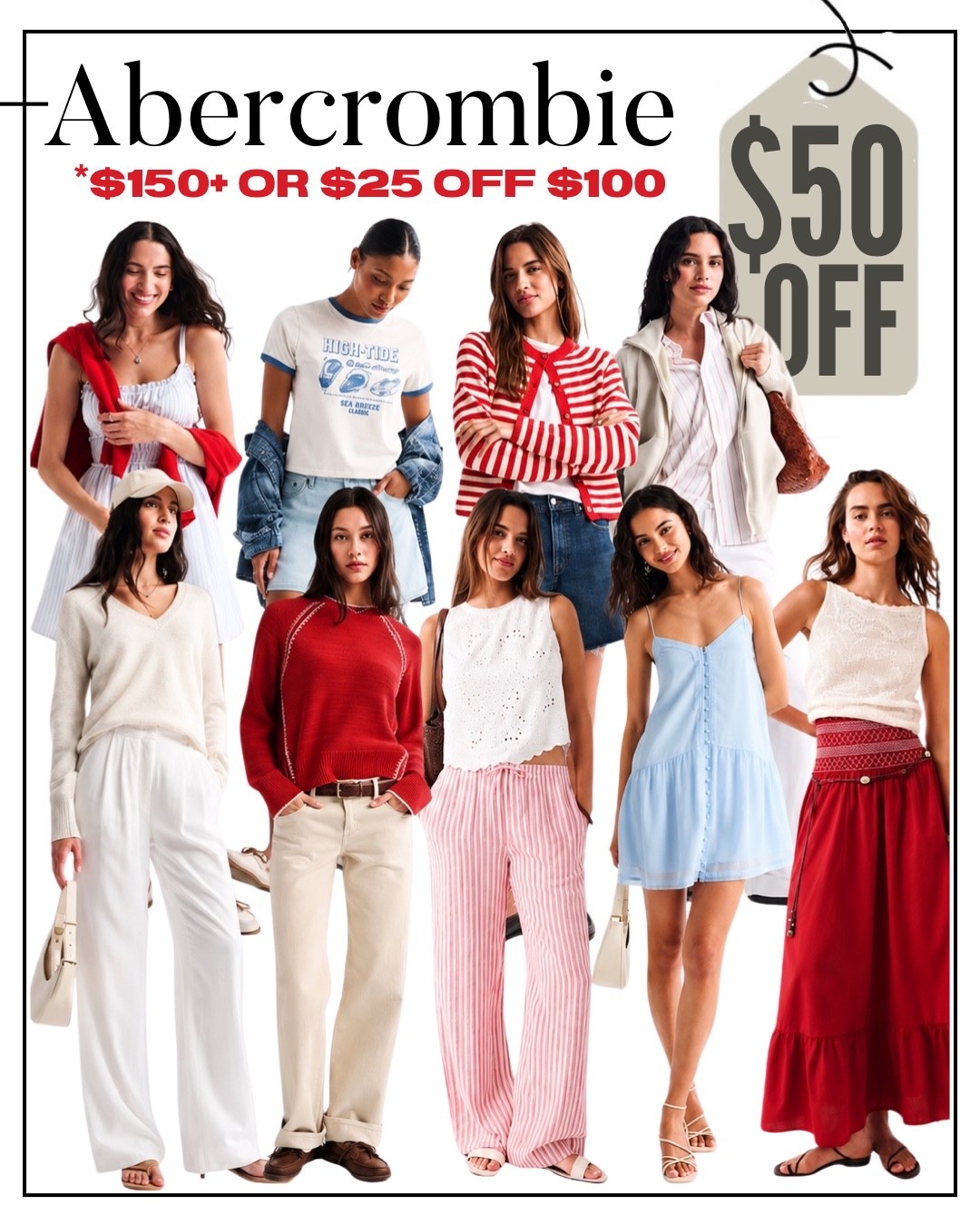 Shop Abercrombie up to $50 OFF your purchase!