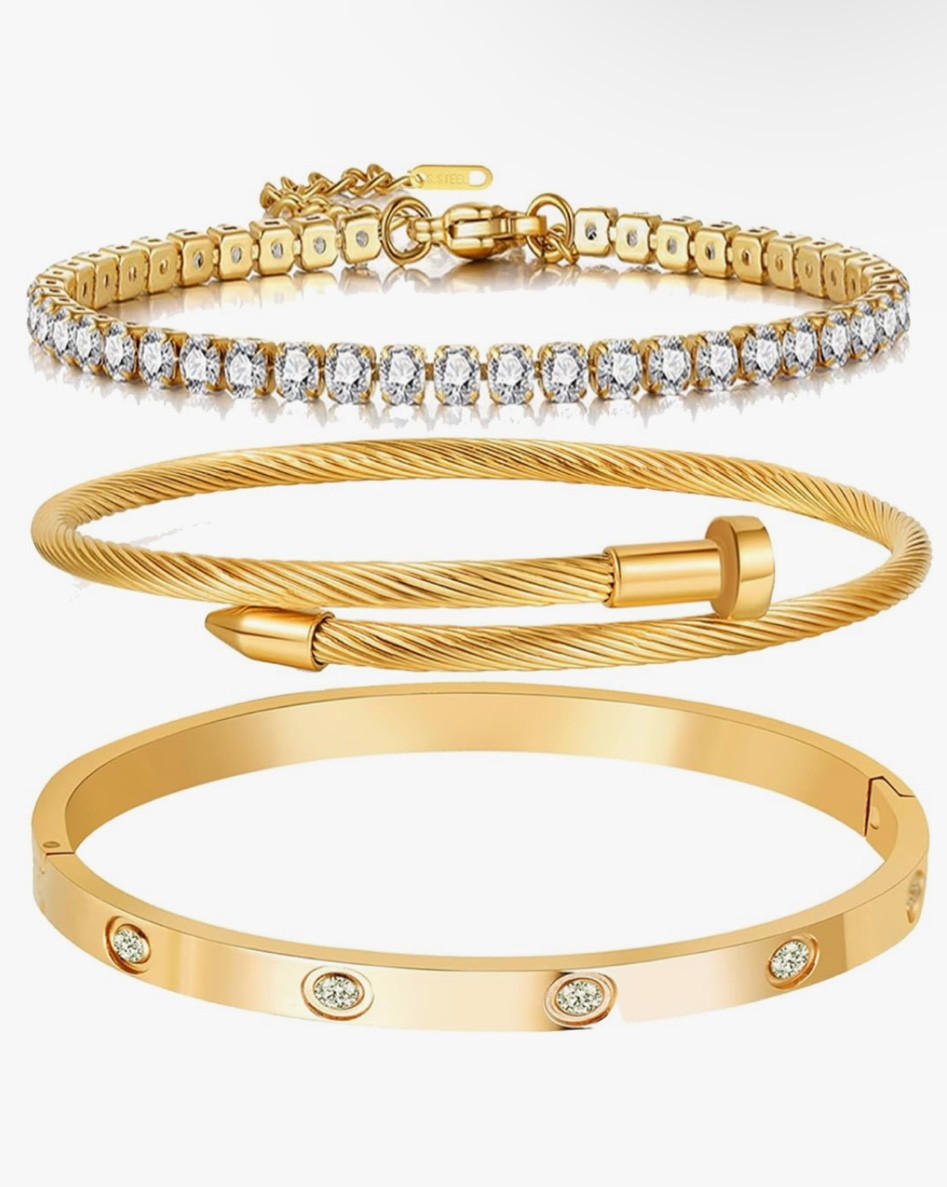 Gold Plated Love Bangle Bracelet Set

#LTKFindsUnder100 #LTKFindsUnder50